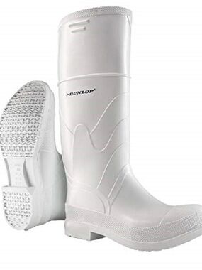Dunlop White Waterproof Rubber Work Boots size 11 Men 13 Women’s